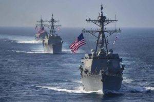 Barcos estadounidenses aproximándose a las costas venezolanas.