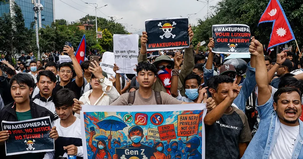 Protestas en Nepal. S/D autor