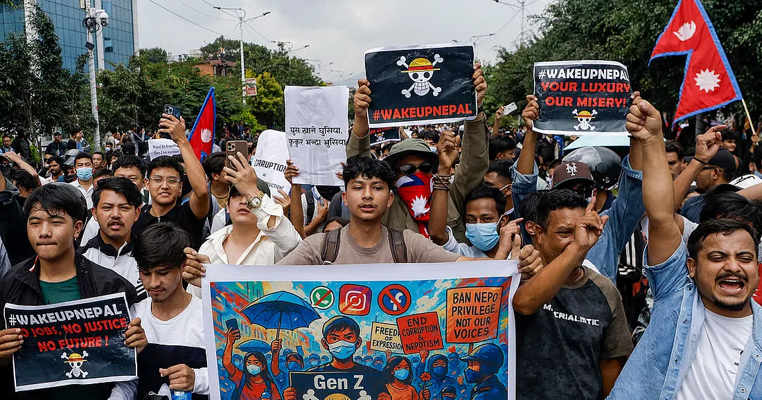 Protestas en Nepal. S/D autor